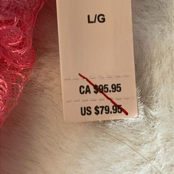 New! Victoria's Secret Very Sexy Sheer Boho Floral Embroidery Babydoll size L - Picture 12 of 13